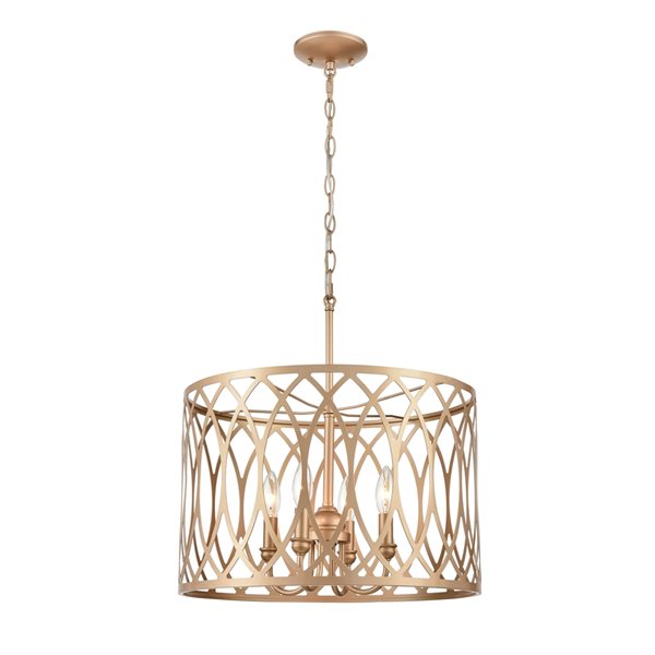 Millennium Lighting Arelyn Painted Modern Gold Traditional 4-Light Pendant Light