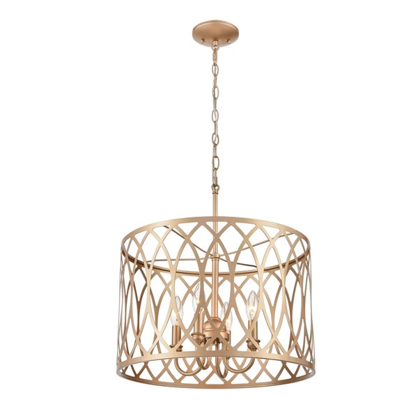 Millennium Lighting Arelyn Painted Modern Gold Traditional 4-Light Pendant Light