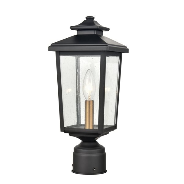 Millennium Lighting Eldrick 14-in Powder Coat Black Transitional Post Lantern