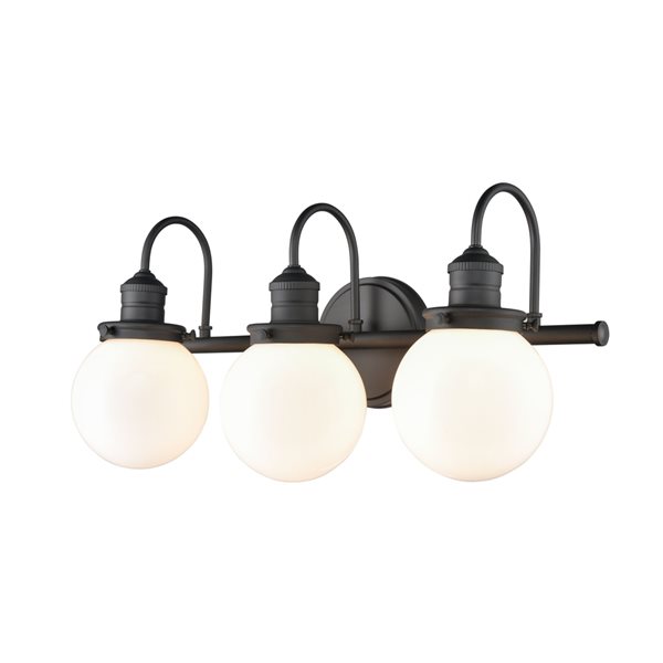 Millennium Lighting Ella 3-Light Black Farmhouse Vanity Light