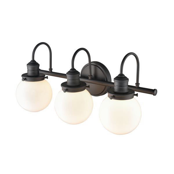 Millennium Lighting Ella 3-Light Black Farmhouse Vanity Light