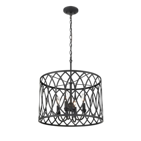 Millennium Lighting Arelyn Matte Black Traditional 4-Light Pendant Light