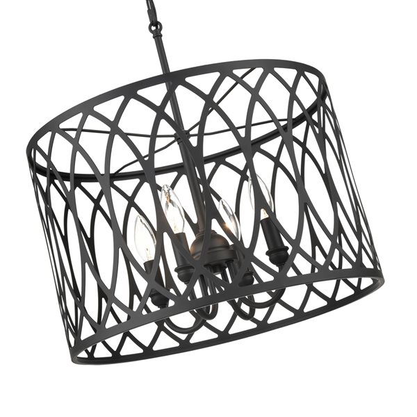 Millennium Lighting Arelyn Matte Black Traditional 4-Light Pendant Light