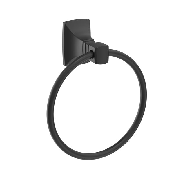 Amerock Highland Ridge Matte Black Wall Mount Towel Ring