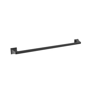 Amerock Mulholland 24-in Matte Black Wall Mount Single Towel Bar