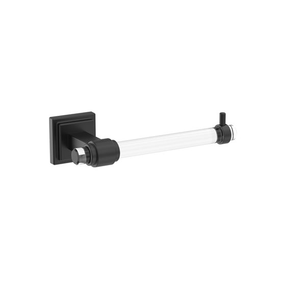 Amerock Glacio Clear/Matte Black Wall Mount Single Post Toilet Paper Holder