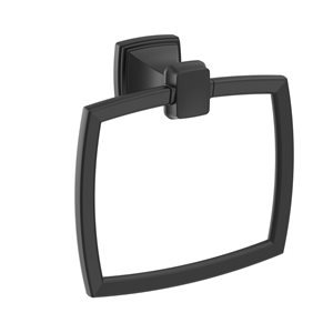 Amerock Revitalize Matte Black Wall Mount Towel Ring