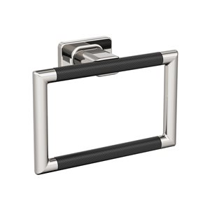 Amerock Esquire Polished Nickel/Black Bronze Wall Mount Towel Ring