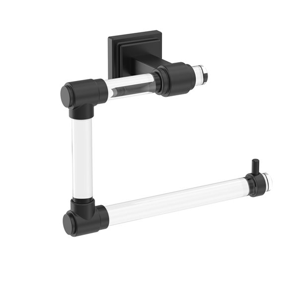 Amerock Glacio Clear/Matte Black Wall Mount Towel Ring