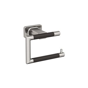 Amerock Esquire Brushed Nickel/Oil-Rubbed Bronze Wall Mount Single Post Toilet Paper Holder