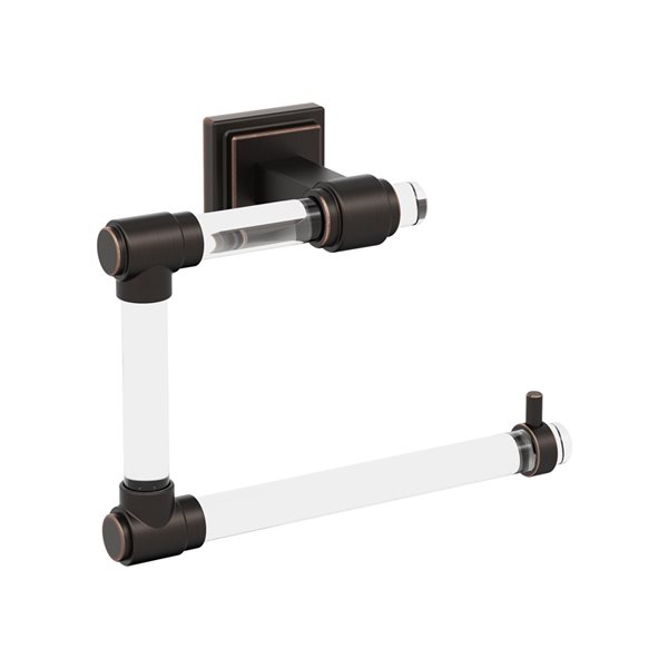 Amerock Glacio Clear/Oil-Rubbed Bronze Wall Mount Towel Ring