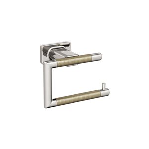 Amerock Esquire Polished Nickel/Golden Champagne Wall Mount Single Post Toilet Paper Holder