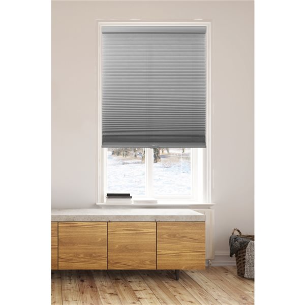Lumi Home Furnishings 30-in x 72-in Grey Light Filtering Cordless Indoor Honeycomb POSH Cellular Shade