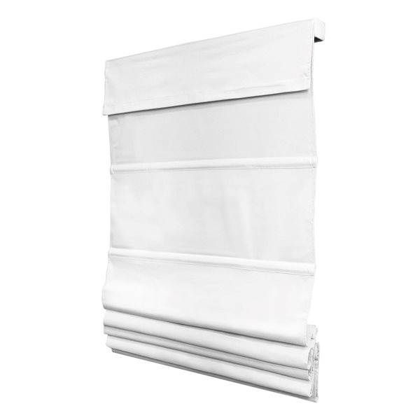 Lumi Home Furnishings 48-in x 64-in White Blackout Cordless Indoor/Outdoor Roman Shade