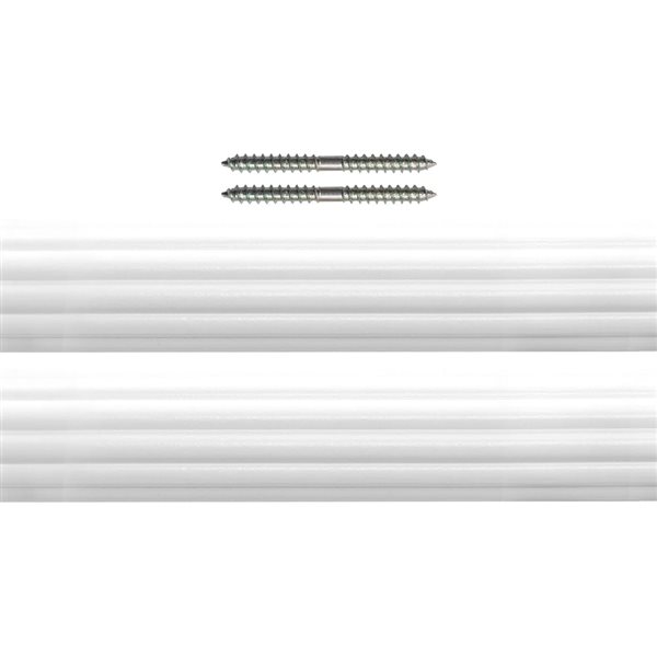 Lumi Home Furnishings | Mix & Match 6-Ft White Wood Single Curtain Rods - 2-Pack | Rona
