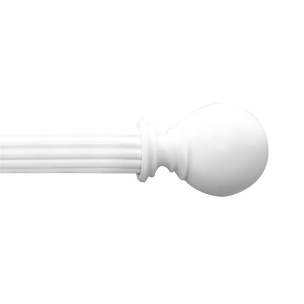 Lumi Home Furnishings Mix & Match White Wood Ball Curtain Rod Finials - 2-Pack