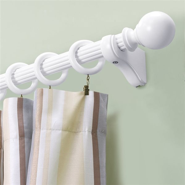 Lumi Home Furnishings Mix & Match White Wood Ball Curtain Rod Finials - 2-Pack