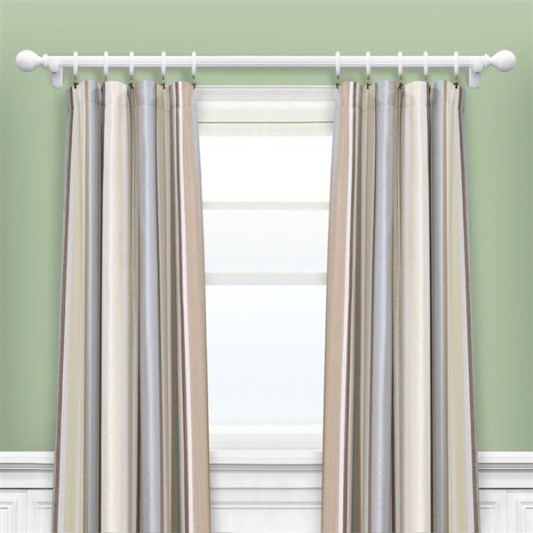 Lumi Home Furnishings Mix & Match White Wood Ball Curtain Rod Finials - 2-Pack