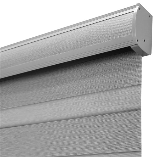 Lumi Home Furnishings 34-in x 72-in Grey Blackout Cordless Indoor Zebra Roller Shade