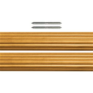 Lumi Home Furnishings Mix & Match 6-ft Heritage Oak Wood Single Curtain Rods - 2-Pack