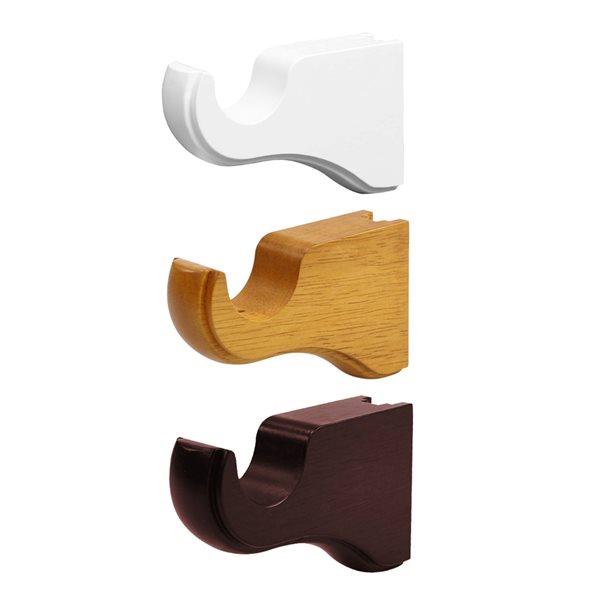 Lumi Home Furnishings White Single Curtain Rod Brackets - 2-Pack