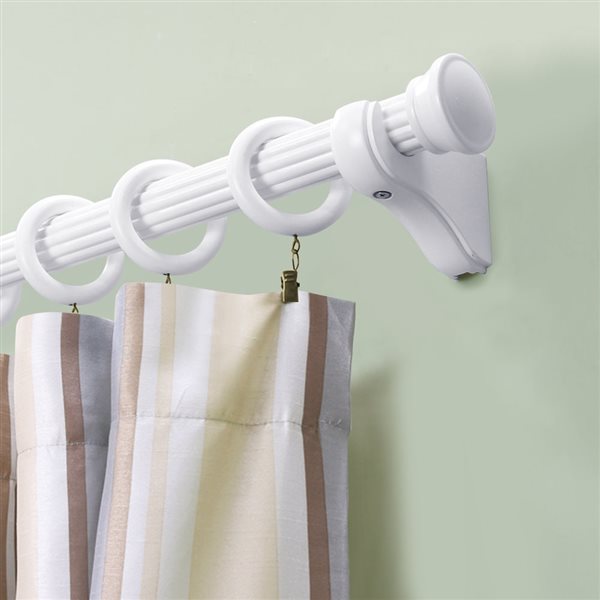 Lumi Home Furnishings White Single Curtain Rod Brackets - 2-Pack