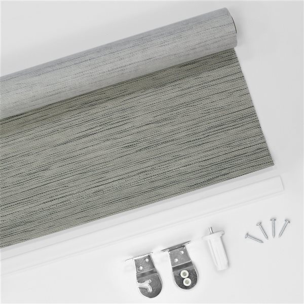Lumi Home Furnishings 37-in x 72-in Grey Light Filtering Cordless Indoor Roller Shade