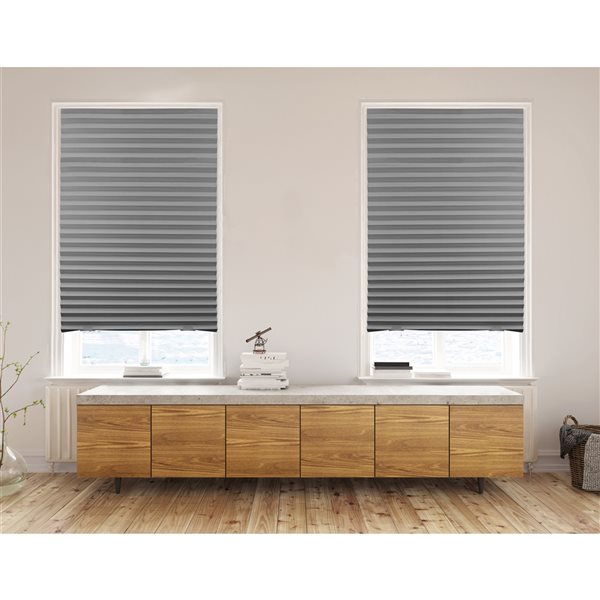 Lumi Home Furnishings 48-in x 72-in Grey Room Darkening Cordless Indoor Temporary Pleated Shades - 6-Pack