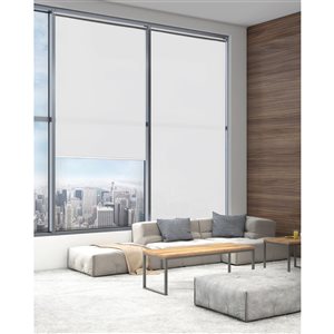 Lumi Home Furnishings 55-in x 72-in White Room Darkening Cordless Indoor Roller Shade
