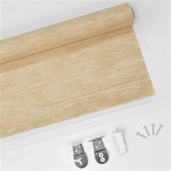 Lumi Home Furnishings 42-in x 72-in Linen Light Filtering Cordless Indoor Roller Shade