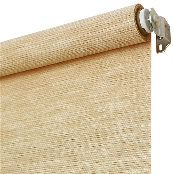 Lumi Home Furnishings 42-in x 72-in Linen Light Filtering Cordless Indoor Roller Shade