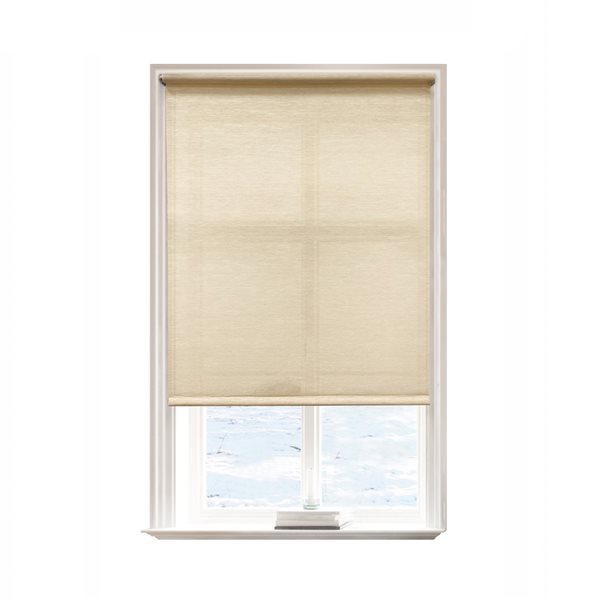 Lumi Home Furnishings 42-in x 72-in Linen Light Filtering Cordless Indoor Roller Shade
