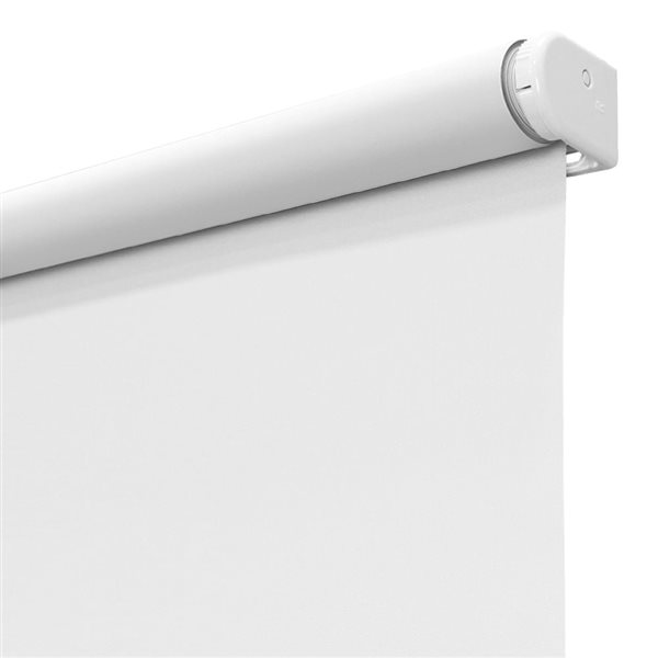Lumi Home Furnishings 27-in x 72-in White Blackout Cordless Slow Release Indoor/Outdoor Roller Shade