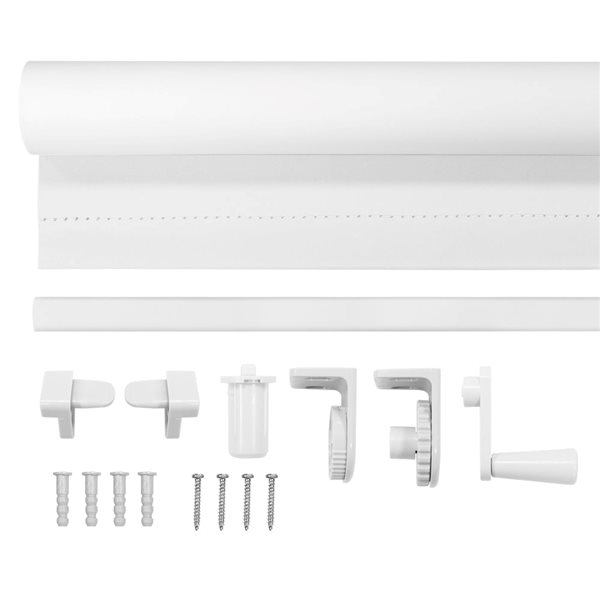 Lumi Home Furnishings 27-in x 72-in White Blackout Cordless Slow Release Indoor/Outdoor Roller Shade