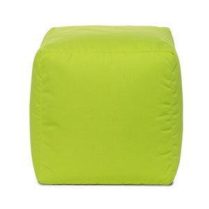 Pouf d'intérieur/d'extérieur en oléfine vert Cube Soleil par Gouchee Home