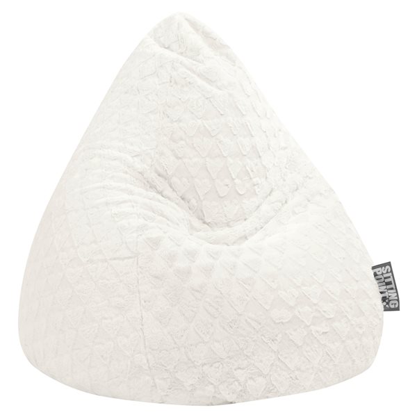 Fauteuil poire blanc Fluffy Hearts par Gouchee Home