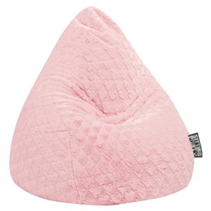 Gouchee Home Fluffy Hearts Pink Bean Bag Chair