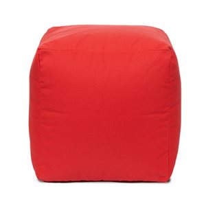 Gouchee Home Cube Soleil Red Olefin Indoor/Outdoor Ottoman