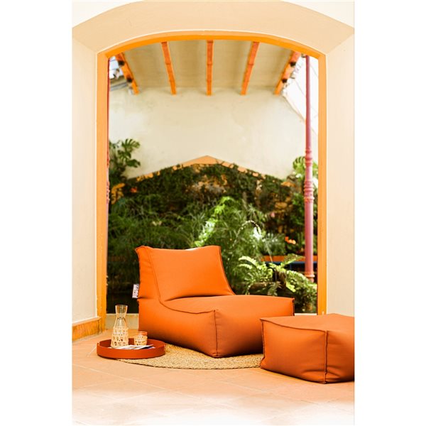 Gouchee Home Chamonix Orange Olefin Indoor/Outdoor Ottoman