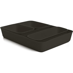 Superio Brand 13-in x 10-in Black Plastic Multi-use Insert Drawer Organizer - Set of 5