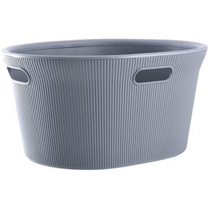 Superio Brand Grey Ribbed Laundry Basket