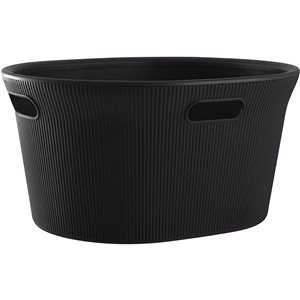 Superio Brand Black Ribbed Laundry Basket