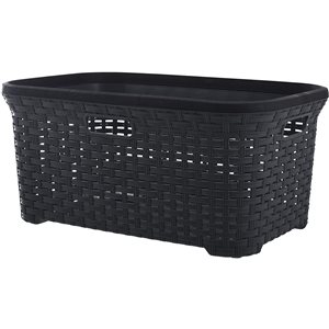 Superio Brand Black Wicker Laundry Basket