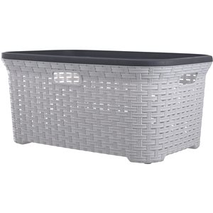 Superio Brand Grey Wicker Laundry Basket