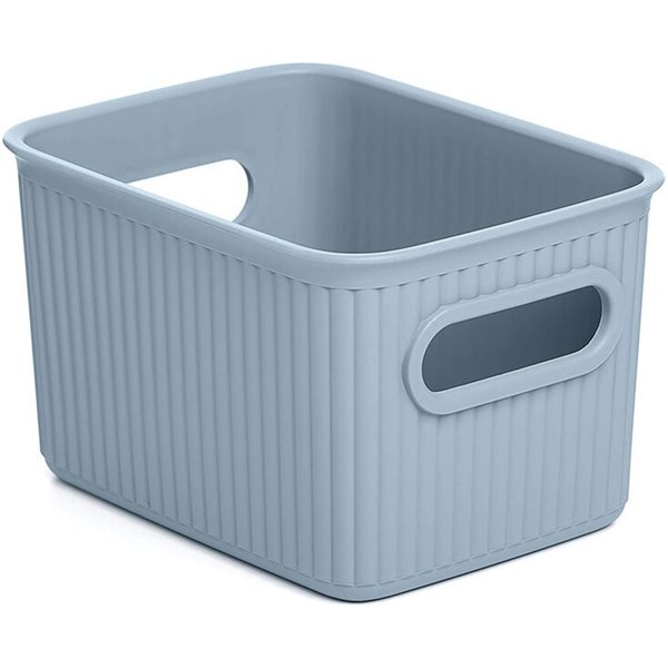 Superio Brand 5-in x 4-in x 4-in Stone Blue Plastic Bin