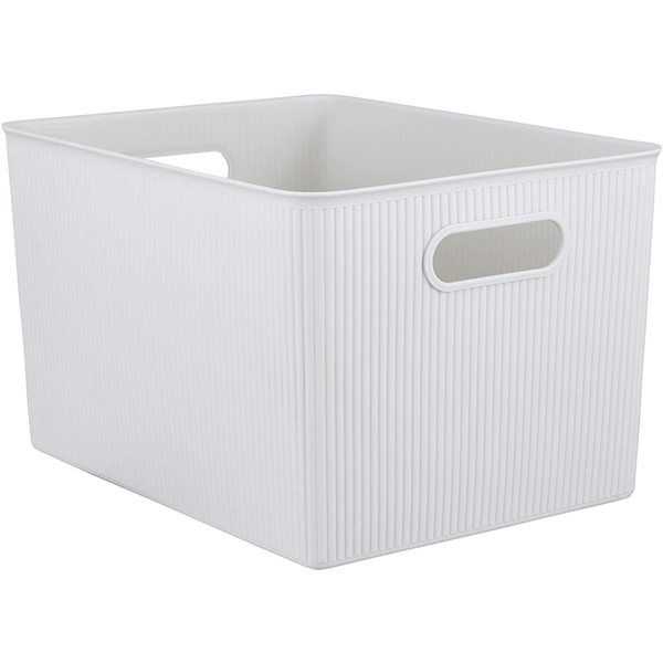 Superio Brand 11.5-in x 9-in x 9-in White Smoke Plastic Bin