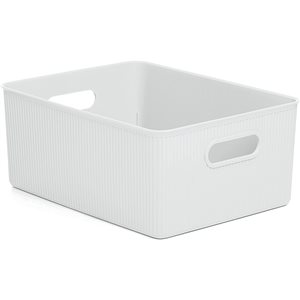 Superio Brand 11.5-in x 6.25-in x 6.25-in White Smoke Plastic Bin