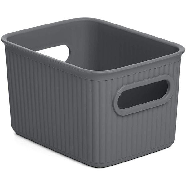 Superio Brand 5-in x 4-in x 4-in Grey Plastic Bin