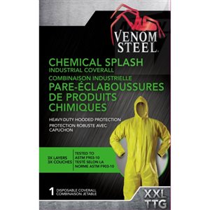 Combinaison jaune antiéclaboussures de produits chimiques par Venom Steel, très très grand