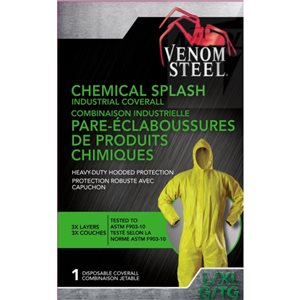 Combinaison jaune antiéclaboussures de produits chimiques par Venom Steel, très grand